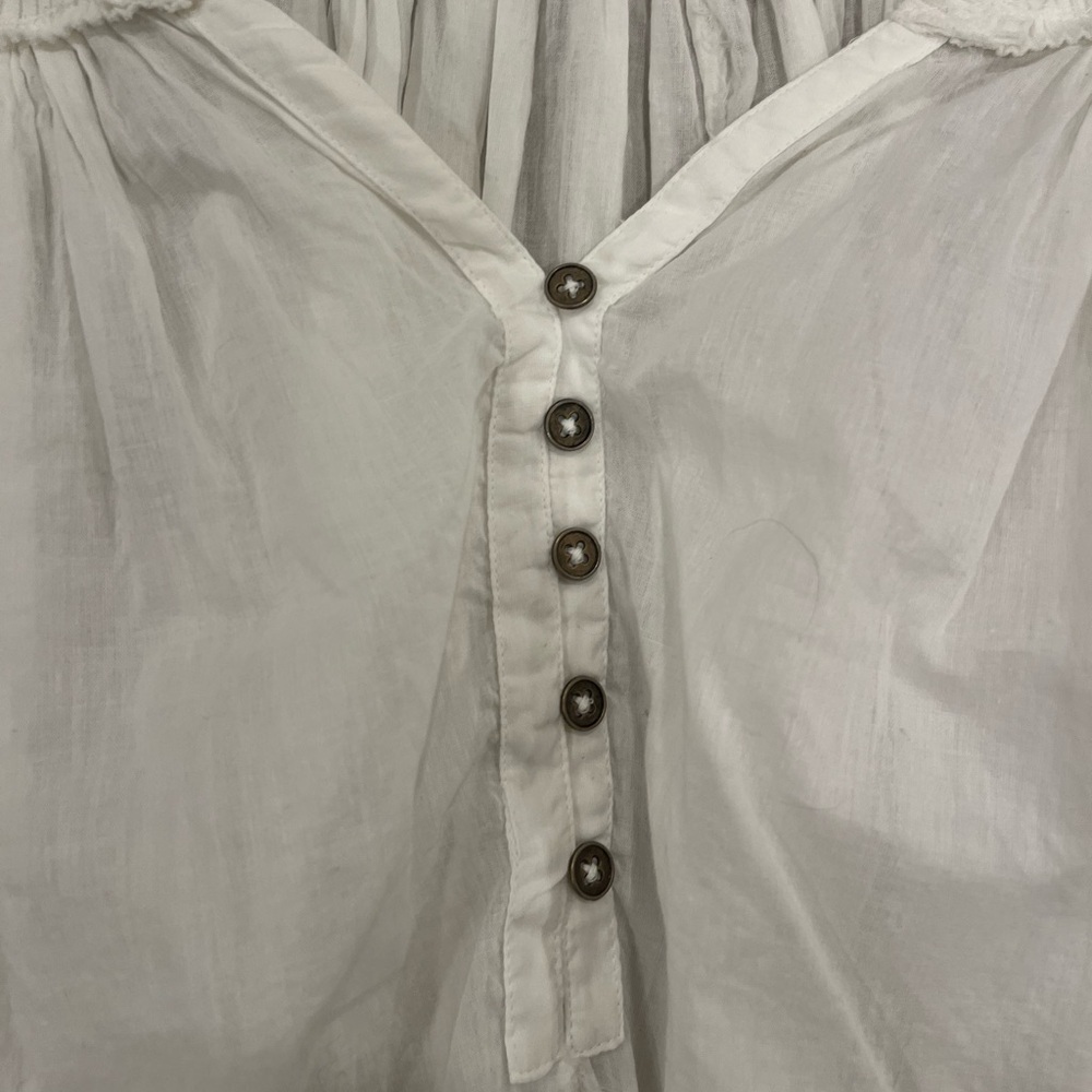 Free People We The Free Lyrical Tunic Cream Cotton Flowy Tunic Top Size M - Picture 3 of 9
